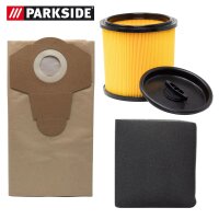 Parkside Wet-Dry Vacuum Set Profi, 20 L, marrone