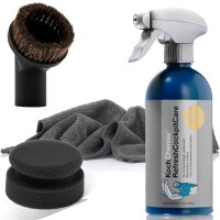 CockpitCare interior cleaning set, applicator and microfiber 320GSM gray + suction brush