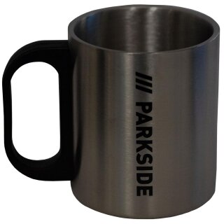 Edelstahl Tasse mit Parkside Logo (kein Verkauf auf Plattformen)