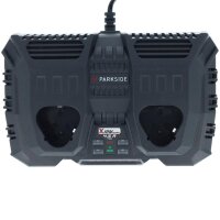 Cargador rápido doble Parkside 12V 4.5 Ah 2x12V PDSLG 12 A1 versión UK para dispositivos de la familia Parkside X 12V