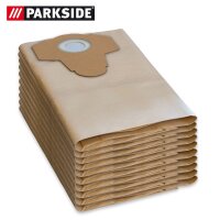 Parkside Papierfilterbeutel, 30 L, 10er Pack, braun