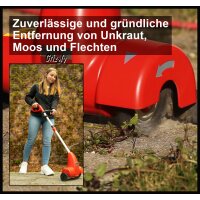 B-Ware Grizzly Tools Elektro Fugenbürste EFB 401, 400 W, verstellbarer Teleskopstiel, werkzeugloser Bürstenwechsel, Spritzschutz,  inklusive 2 Arbeitsbürsten