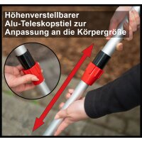 B-Ware Grizzly Tools Elektro Fugenbürste EFB 401, 400 W, verstellbarer Teleskopstiel, werkzeugloser Bürstenwechsel, Spritzschutz,  inklusive 2 Arbeitsbürsten