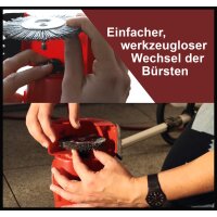 B-Ware Grizzly Tools Elektro Fugenbürste EFB 401, 400 W, verstellbarer Teleskopstiel, werkzeugloser Bürstenwechsel, Spritzschutz,  inklusive 2 Arbeitsbürsten